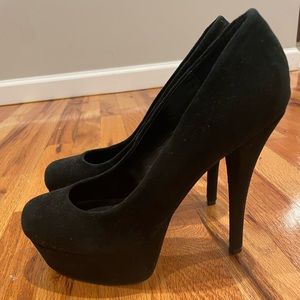 Suede Black Platform Shoes